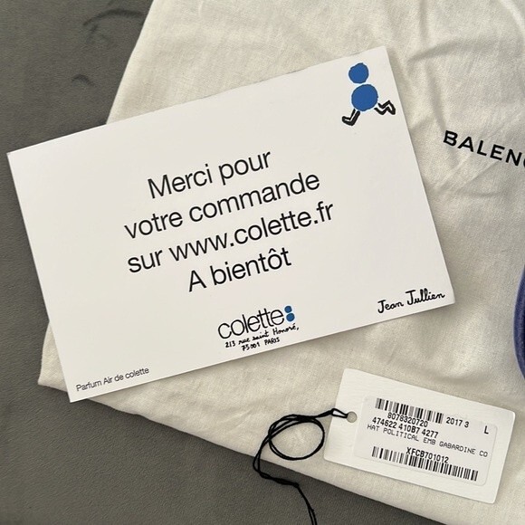 Balenciaga x Colette 2017 Logo Embroidered Campaign Hat Blue *FULL PACKAGING* - Picture 16 of 16